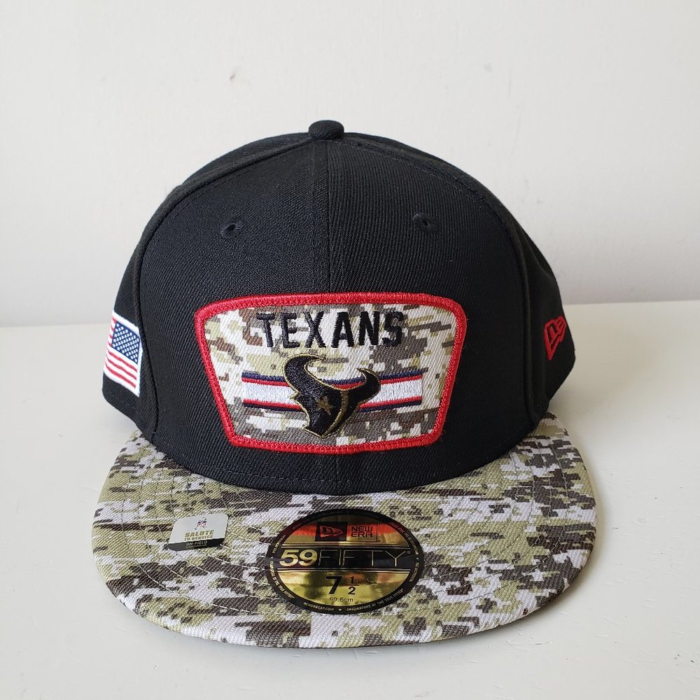 New Era Houston Texans Salute to Service 59Fifty Camo Hat Cap Fitted 7 1/2